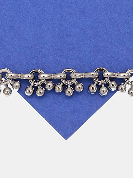 Цепочка фантазийная с шариками, 5х7мм, родий, 50см, СН112