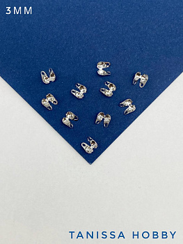 Каллоты 3мм, родий, 10шт, РА003