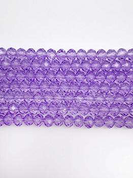 Хрусталь Рондели 6мм, сиреневый, нить, Х530