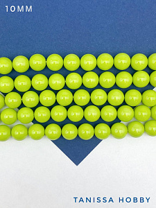 Жемчуг Майорка, зеленый, Light Green, 10мм, нить, МА195