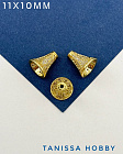 Концевик шапочка, 11х10мм, позолота, К536