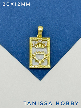 Подвеска карты Таро Императрица, белая, позолота, Р435