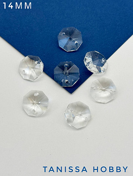 Коннектор октагон, интерьерный кристалл, 14мм, Категория В, ЛС056Б