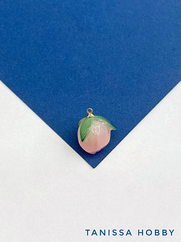 Подвеска персик, 14мм, акрил, смола, розовый, П281