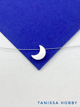 Подвеска бусина луна месяц, 9мм, сталь, Ш417