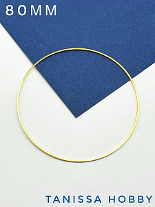 Коннектор круг, основа, кольцо, 80мм, позолота, ЛС029