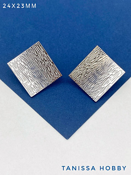 Швензы пусеты квадрат, 24х23мм, сталь, Ш315