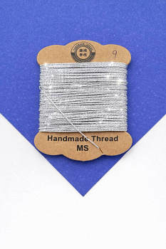 Нить для жемчуга и камней, 0,7мм, серебро металлик, люрекс, катушка 8м, Ц084