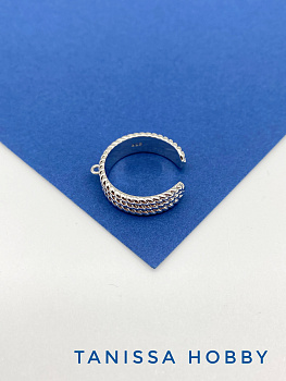 Основа узорная для кольца с петлей, родий, У028