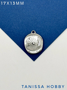 Подвеска монетка солнце звезда, 17х13мм, сталь, Ч807