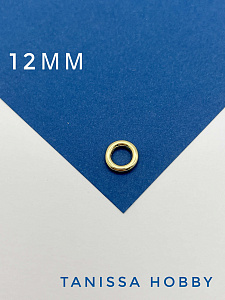 Коннектор кольцо бублик пухлое 12мм, позолота, К524