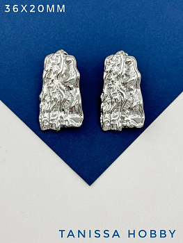 Швензы пусеты мятый металл, сталь, Ч902