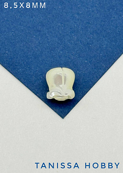 Бусина цветок, бутон, перламутр, 8мм, ПМ112