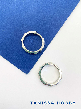 Швензы конго, кольца, бублики 18мм, родий, Корея, 967