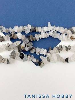 Кварц микс, крошка, галтовка 5-10мм, 1/2 нити (38см), Б101