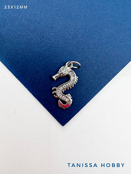 Подвеска дракон, родий, А015