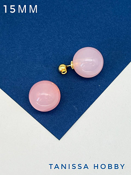 Заглушки для пусет, джекеты, 15мм, розовый, позолота, Е425