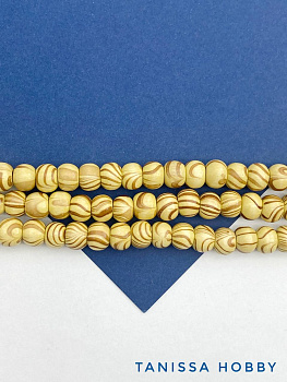 Деревянные бусины в полоску, круглые, 8мм, нить, П118