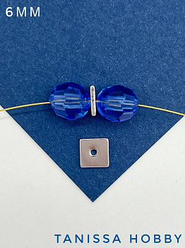 Разделители для бусин квадрат, 6мм, родий, ШТУКА, Р306