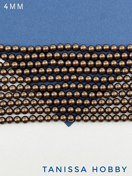 Жемчуг Майорка, шоколадный, Chocolate, 4мм, нить, МА208