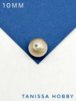 Хлопковый жемчуг 10мм, золото. Япония. ЖХ40