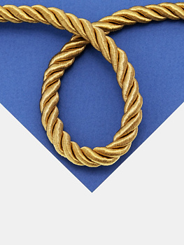 Шнур витой золото 8мм, метр, Ш039