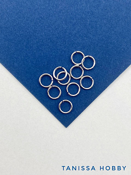 Соединительные колечки 6мм, толщина 0,8мм, 6х0,8мм, 10шт, родий, РА028