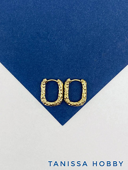 Швензы конго, мятый металл, овалы, 15х12мм, позолота, 877