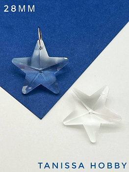 Подвеска звезда, интерьерный кристалл, 28мм, хрусталь, ЛС066