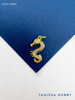 Подвеска дракон, позолота, А018