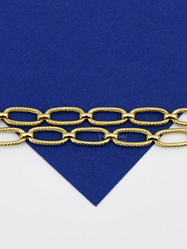 Цепочка витые овалы, 15х6мм, позолота, 50СМ, СН060