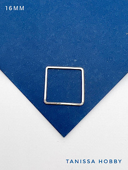 Коннектор квадрат неразъемный, 16мм, родий, Р207