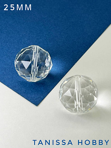 Бусина шар, интерьерный кристалл, 25мм, хрусталь, ЛС048