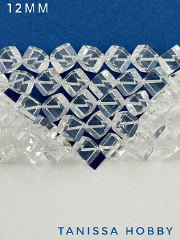 Горный хрусталь Куб квадрат 12мм, штука, Б192