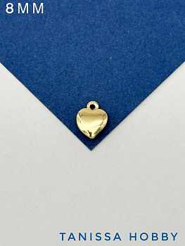 Подвеска сердце мини 8мм, позолота, А131