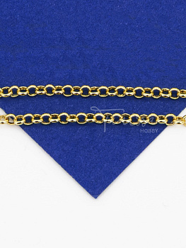 Цепочка ролло 2,5мм разъемная, позолота, 50 СМ, СН227
