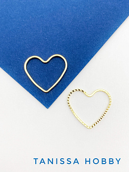 Сердце коннектор неразъемное 2,1х2см, позолота, К034