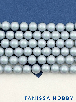 Жемчуг Майорка, серо-голубой, 8мм, нить, МА286