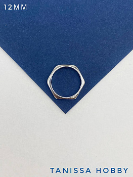 Разделитель коннектор рамка шестиугольник 12мм, родий, Ю715