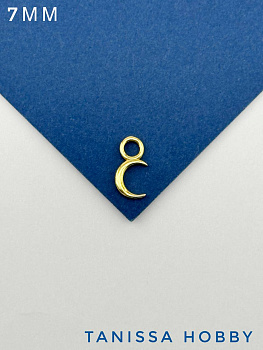 Подвеска луна месяц, 7мм, позолота, Ю109