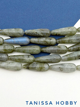 Лабрадорит, бусина капля, 30х10мм, штука, Б296