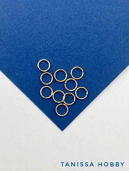 Соединительные колечки 6мм, толщина 0,7мм, 6х0,7мм, 10шт, позолота, РА024