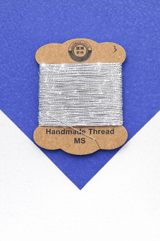 Нить для жемчуга и камней, 0,4мм, серебро металлик, люрекс, катушка 20м, Ц080