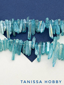 Тонированный кварц, голубой, кристалл 14-30мм, штука, Б034