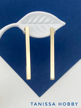 Швензы пусеты палочка 35х3мм, позолота, Е909