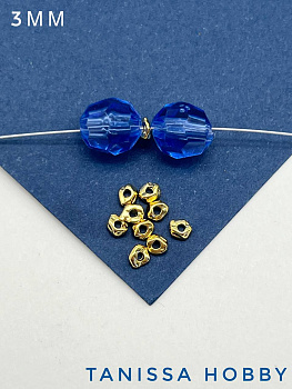 Разделители для бусин, фриформ, 3мм, позолота, 10шт, Р722