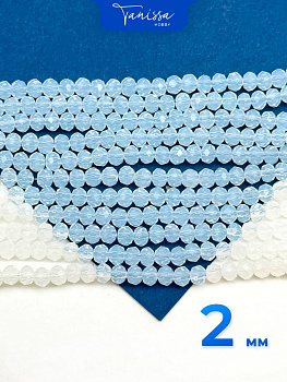 Хрусталь Рондели 2мм, лунный камень, нить. Х024