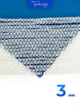 Хрусталь Биконусы 3мм, прозрачный, нить, Х463