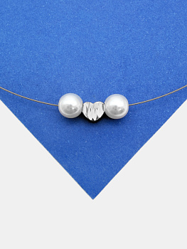 Бусина разделительная сердце ребристое 6мм, родий, Р118