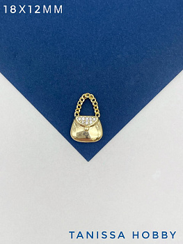 Подвеска сумка 18х12мм, позолота, Ю811
